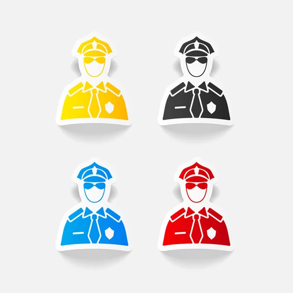 Icono realista oficial de policía — Vector de stock