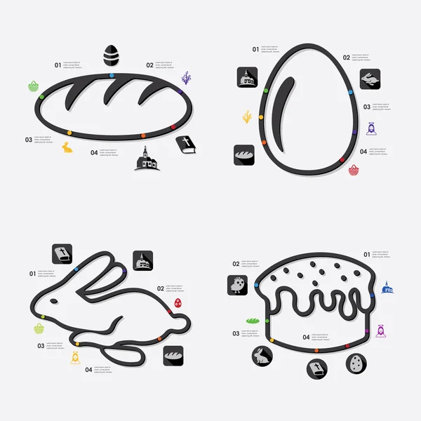 Illustrazione infografica di Pasqua . — Vettoriale Stock