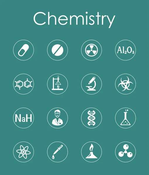 Conjunto de iconos simples de química — Archivo Imágenes Vectoriales
