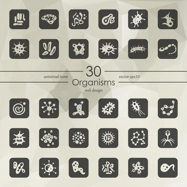 Set of organisms icons — Stock Vector