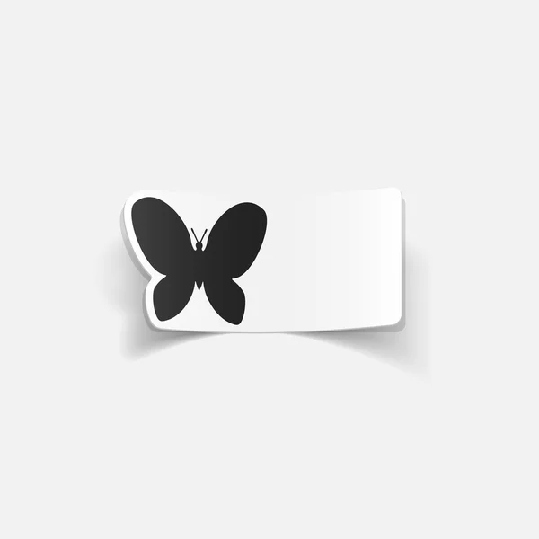 Icône papillon réaliste — Image vectorielle