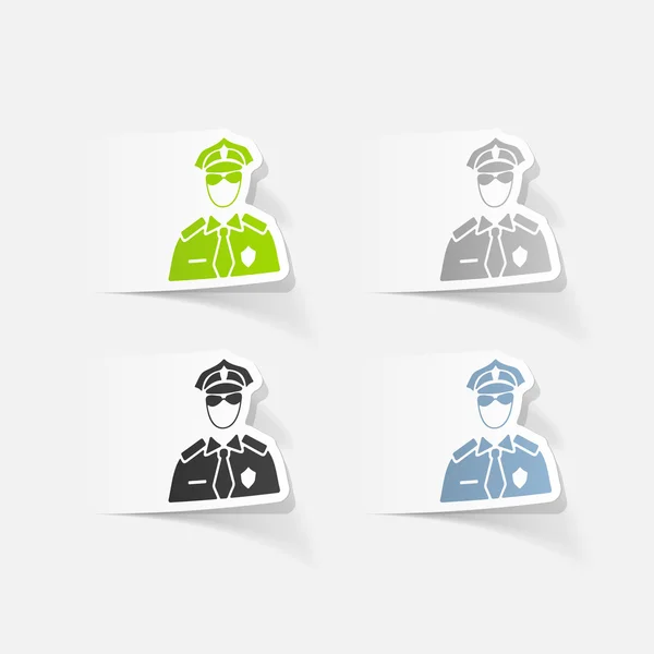 Realistische Polizisten-Ikone — Stockvektor