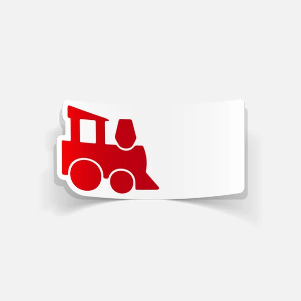 Realistische childrens trein pictogram — Stockvector