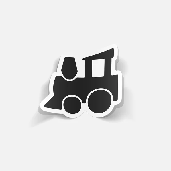 Realistic childrens train icon — Stock Vector