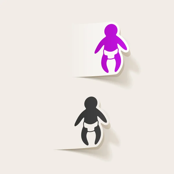 Realistic baby icon — Stock Vector