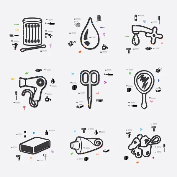 Hygiene Line Infografik Illustration. — Stockvektor