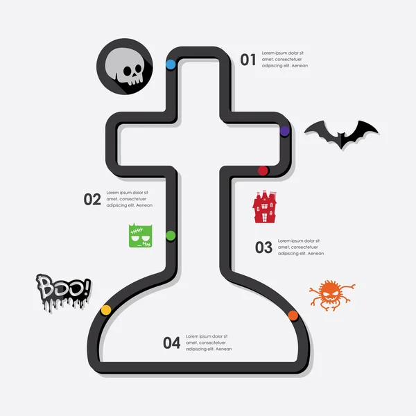 Ilustración infográfica Halloween . — Vector de stock