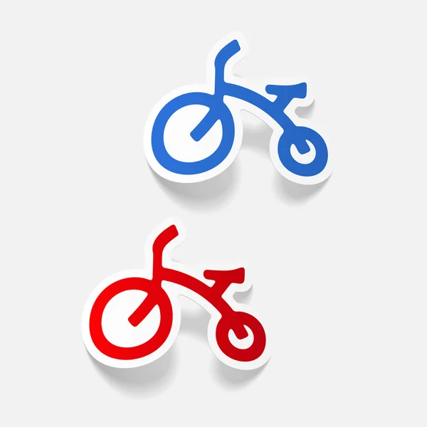 Realistic childrens bike icon — Stock Vector