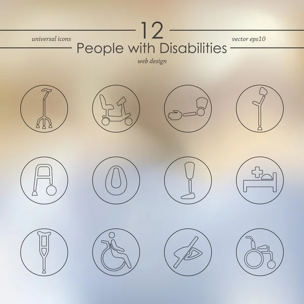 Conjunto de iconos de personas con discapacidad — Archivo Imágenes Vectoriales