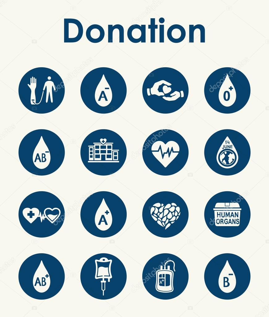 Set of donation simple icons