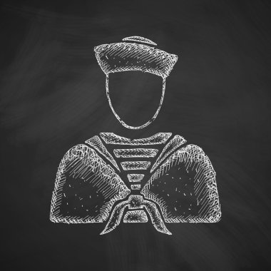 Kara tahta simgesine denizci