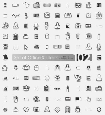 Office çıkartmaları kümesi