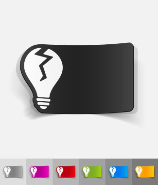 Kırık ampul kağıt etiket