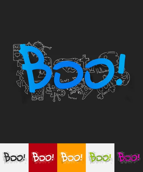 Boo papier sticker — Stockvector