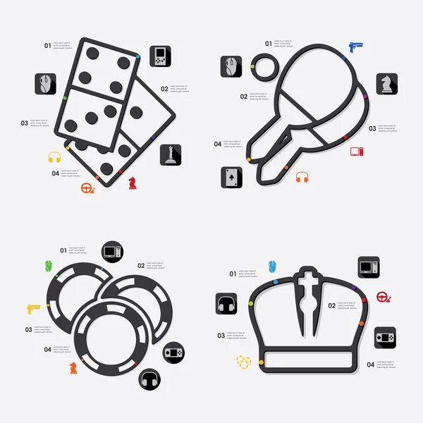 Oyun Infographic simgeler — Stok Vektör
