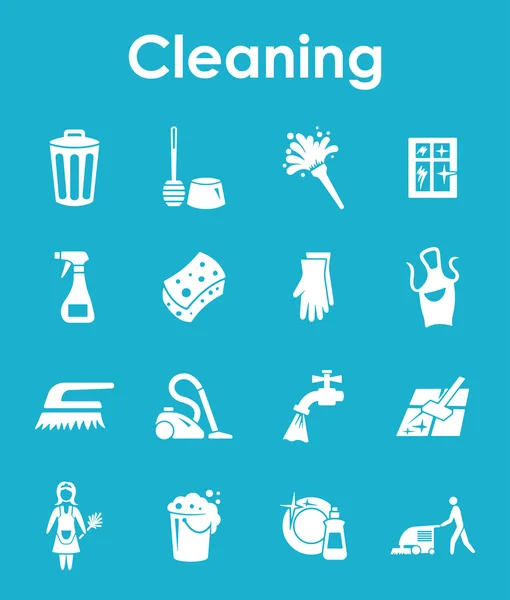 Set of cleaning simple icons — Stock Vector