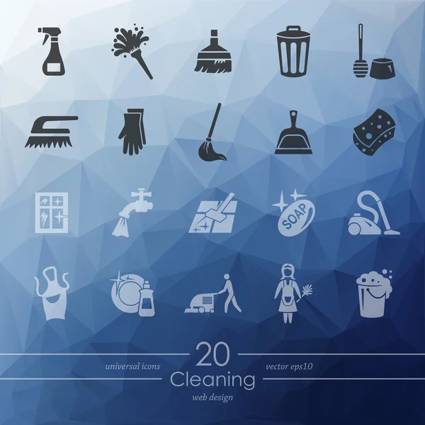 Reihe von Reinigungssymbolen — Stockvektor