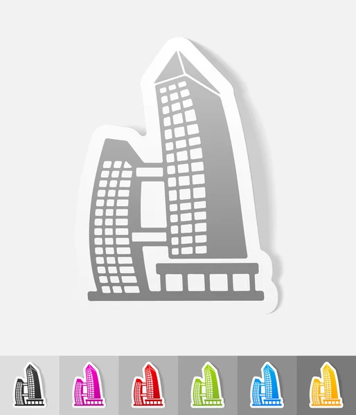 Singapore building paper sticker — Stock Vector