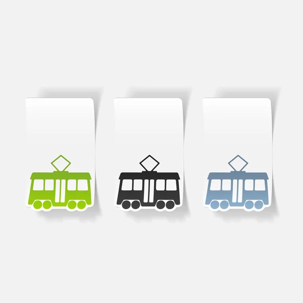 Realistische Straßenbahn-Ikone — Stockvektor