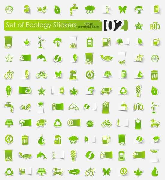 Set of ecology stickers — Stock Vector