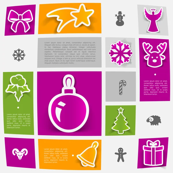 Christmas sticker infographic — Stock Vector