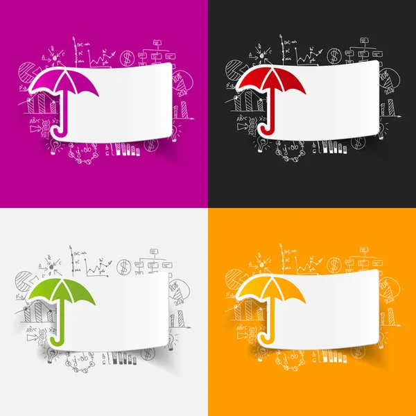 Fórmulas de negócios de desenho: guarda-chuva — Vetor de Stock
