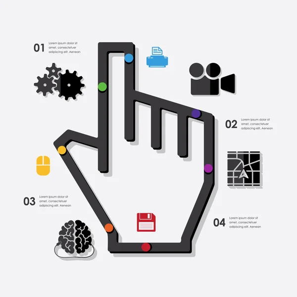 Ícones infográficos de tecnologia — Vetor de Stock