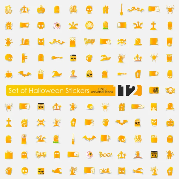 Set van Halloween stickers — Stockvector