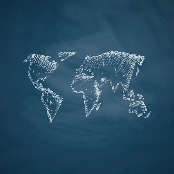 Mappa icona sulla lavagna — Vettoriale Stock