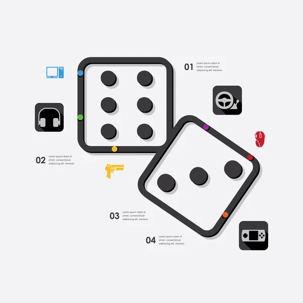 Iconos de infografía del juego — Vector de stock