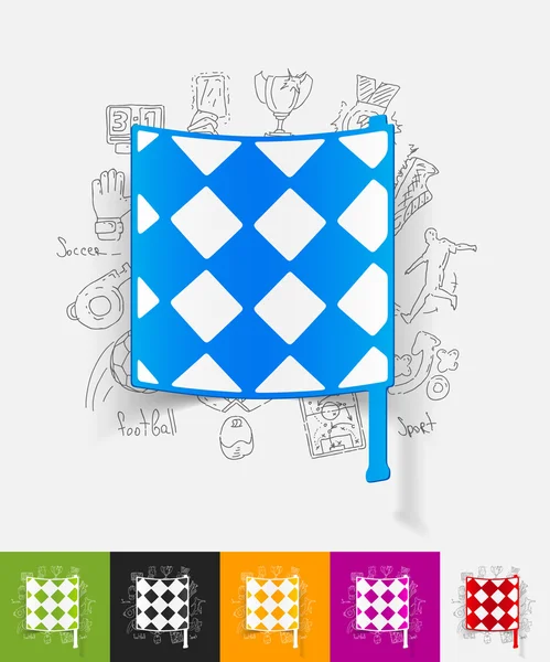 Grensrechter vlag papier sticker — Stockvector