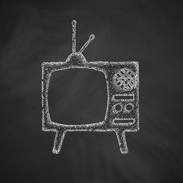 Oude tv-pictogram — Stockvector