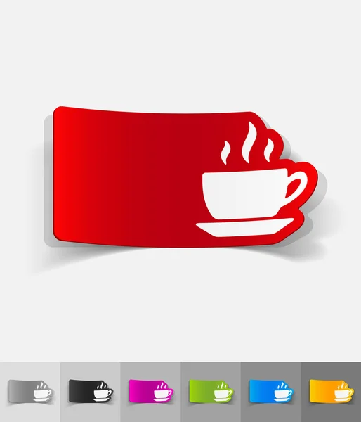 Cup of coffee paper sticker — Stock Vector