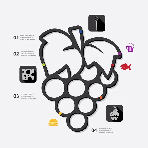 Icone infografiche del ristorante — Vettoriale Stock