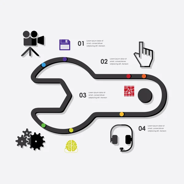 Iconos de infografía tecnológica — Archivo Imágenes Vectoriales