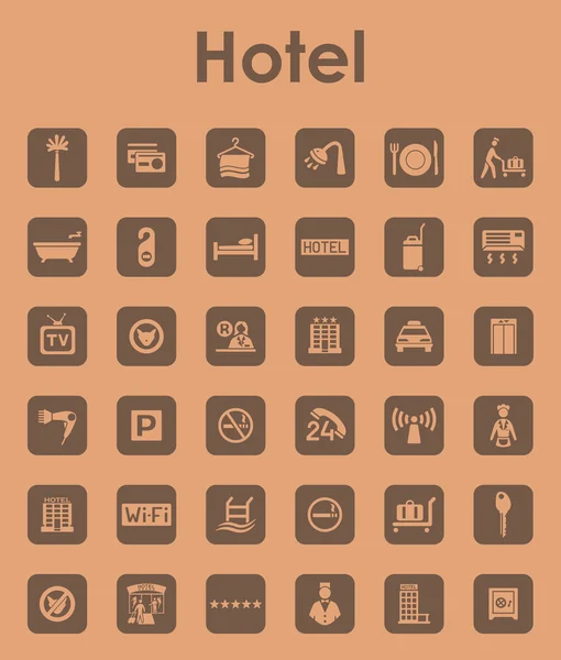 Reihe einfacher Hotelsymbole — Stockvektor