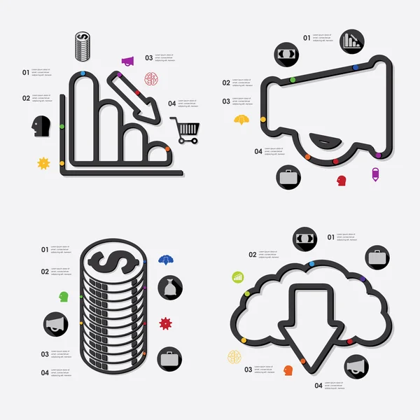 Iconos de Infografía de Negocios — Vector de stock