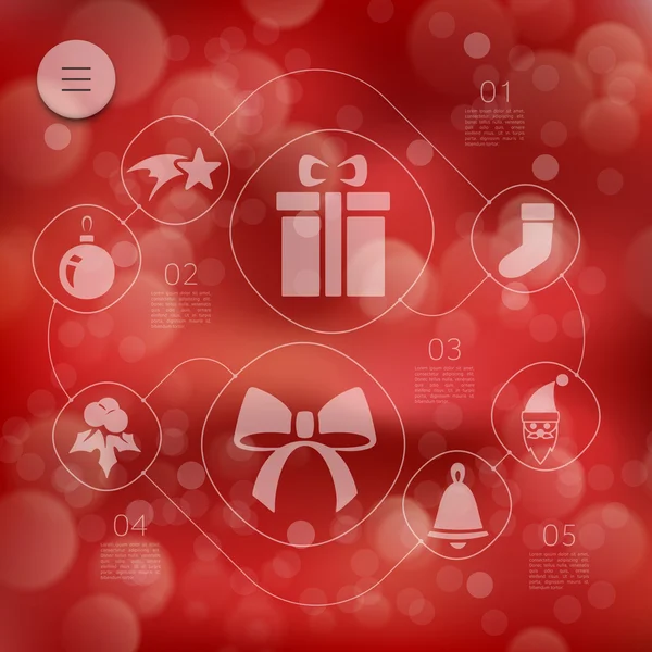 Icônes infographiques de Noël — Image vectorielle