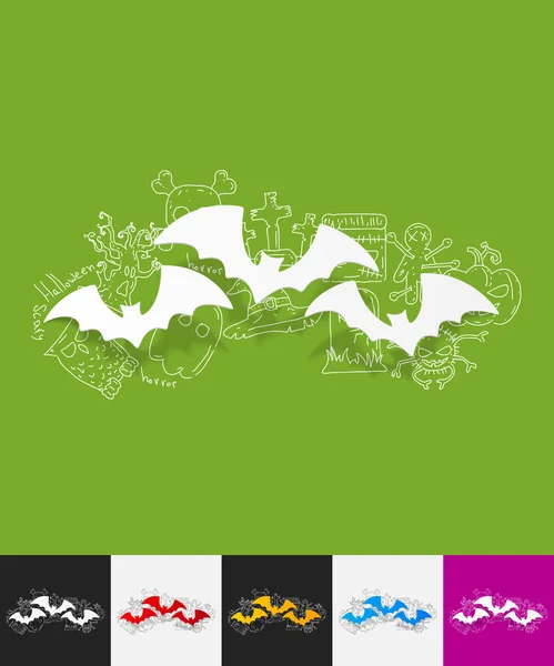 Bat paper sticker — Stock Vector