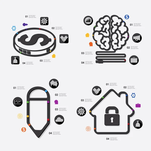 Ícones de Infográfico de Negócios — Vetor de Stock