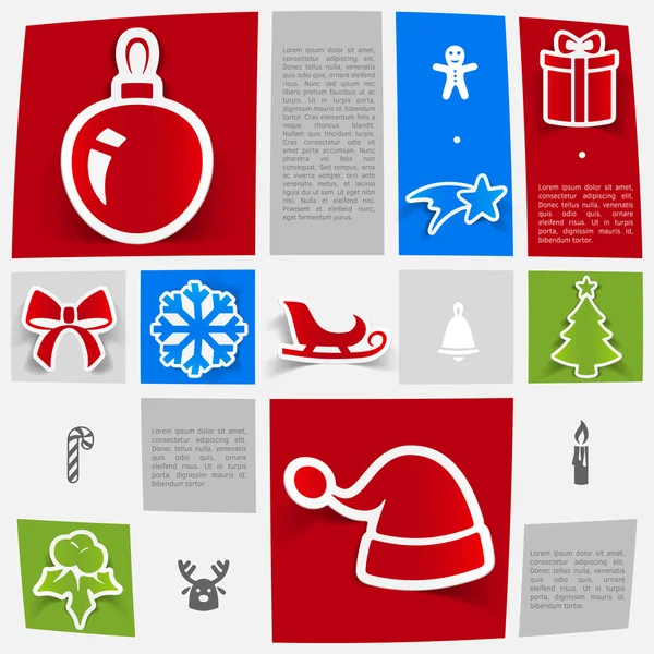 Инфографика рождественских наклеек — стоковый вектор