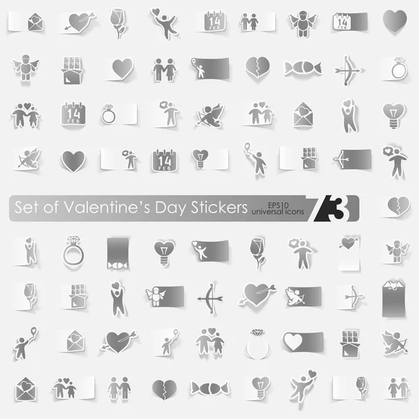 Set of Valentine's Day stickers — Stock Vector