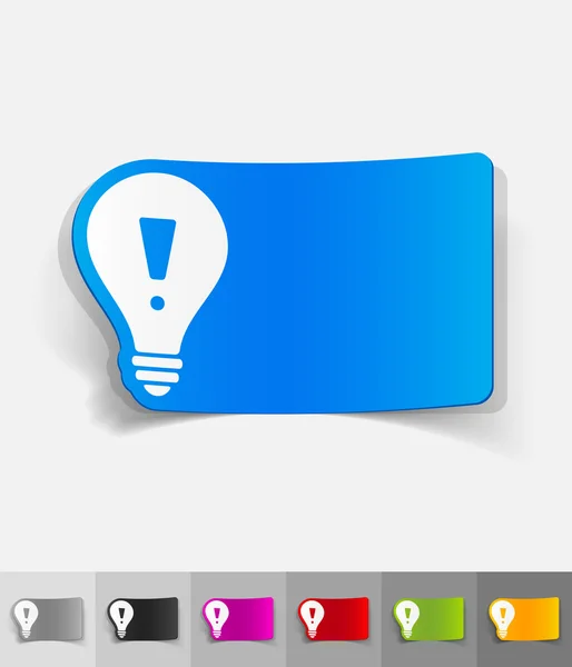 Ampoule avec papier de marque d'exclamation — Image vectorielle