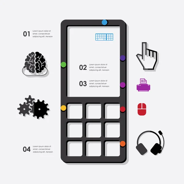 Technologie infographic iconen — Stockvector