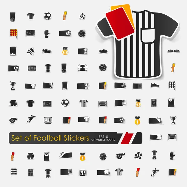 Set of football stickers — Stock Vector