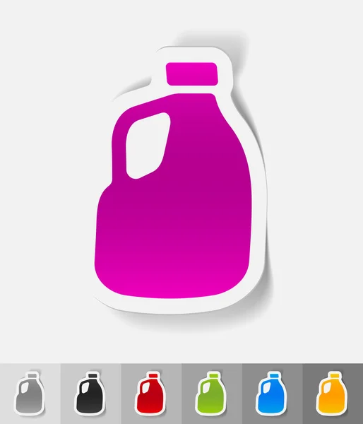 Melk papier sticker met schaduw. — Stockvector