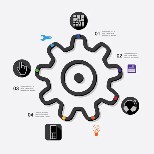 Icone infografiche tecnologiche — Vettoriale Stock