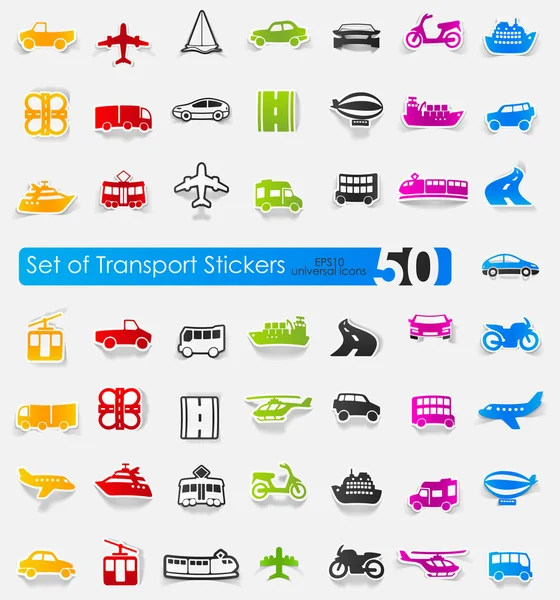 Set van vervoer stickers — Stockvector