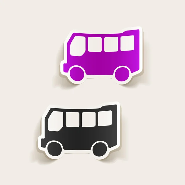 Icône de bus réaliste — Image vectorielle