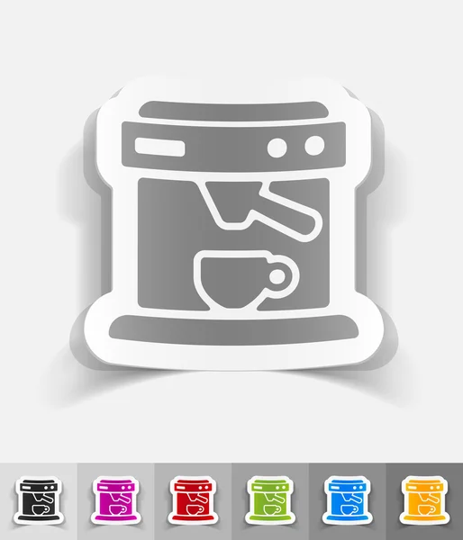 Machine à café autocollant papier — Image vectorielle